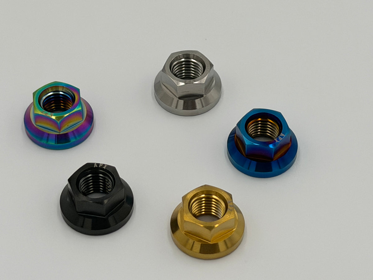AptorX Titanium Strut Tower Nuts – M10×1.25（21mm flange– Honda / Acura)