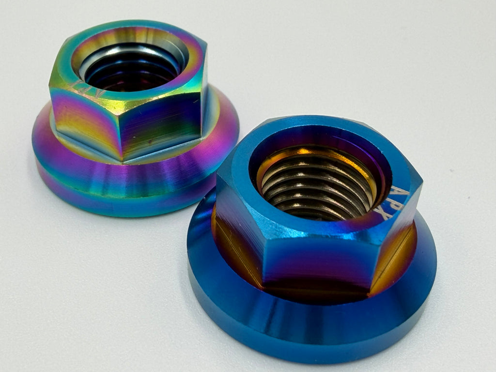 AptorX Titanium Strut Tower Nuts – M10×1.25（21mm flange– Honda / Acura)